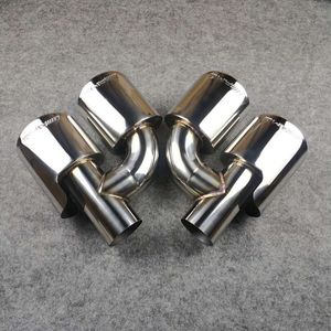 H Model Exhaust pipes Muffler tip Fit For all cars Replacement Dual Oval Stainless Steel Length 255mm Out 95mm IN 60mm