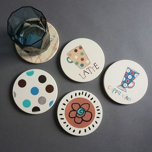 18 pezzi / lotto sottobicchiere in ceramica al dettaglio sottobicchiere per auto per sublimazione stampa fai da te trasferimento termico trasferimento termico tazza pad può aggiungere il tuo design