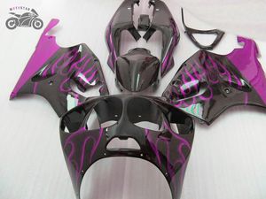 Free Custom Fairings kit for Kawasaki Ninja ZX7R 96 97 98 99 00 01 02 03 ZX-7R 1996-2003 purple flames motorcycle fairing set