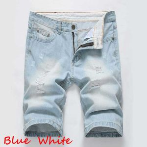 2023Мужские короткие джинсы Байкерские брюки Модная одежда Потертые узкие рваные мужские джинсовые шорты Дизайнерские