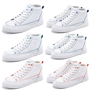 Storlek 35-40 Kvinnor Canvas Plat Shoes Triple White Red Green Blue Tyg Bekväma tränare Designer Sneakers