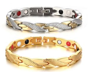 092 Stainless steel magnet bracelet gold 18K female fashion jewelry bangle choose color 7mm 20cm