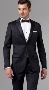 Brand New Charcoal Cinza Mens Mens Smoking Popular Groom Groomsmen Tuxedos Homem Blazers Jaqueta Excelente 2 peças Suits (Jacket + Calças + Gravata) 453