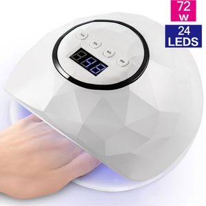 Lampada a LED UV da 72 W per asciuga unghie con strumento per manicure in gel con display LCD a rilevamento a infrarossi