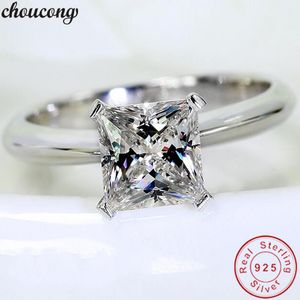 choucong Anello di promessa a quattro artigli Anelli a fascia nuziale per fidanzamento con diamanti da 0,8 ct in argento sterling 925 per gioielli da donna