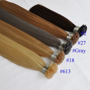 1GR Strand 300st Lot italiensk Keratin Flat Tips i hårförlängning 14 16 18 20 22 24 tum Remy Human Hair Extensions Gratis frakt