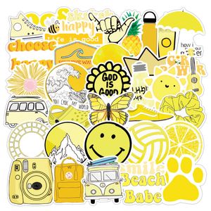 50PCS Yellow Small Fresh Sticker Waterproof Trolley Case Scooter Notebook Water Cup Refrigerator Stickers