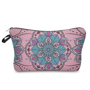 3D Imprimir Mulheres Cosméticos Sacos Trousse de Toilette Mandala Turquesa Novo Neceser Organizador Maleta de Maquiagem Vanity Maquiagem Bag