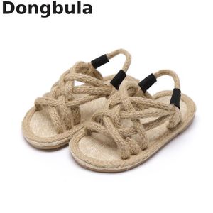 2019 Summer Children's Hemp Rope Sandals For Boys Girls Soft Bottom Roman Shoes Kids Open Toe Sandals Non-slip Baby Casual Shoes Y190525