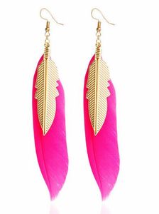 new hot Long feather earrings European and American style retro alloy tassel ornaments fashion classic elegant