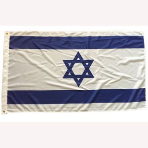 Bandeira de Israel 90x150 cm Poliéster Impresso Nacional País Bandeiras de Israel com duas guarnições da esquerda Branco Sleeve