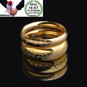 Wholesale 18kt gold rings resale online - OMHXZJ Personality Fashion Unisex Couple Party Wedding Gift Gold Letter Wide KT Yellow Gold Ring RN32