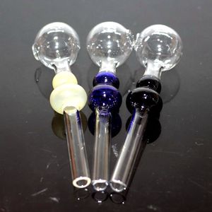 Colored Gourd Pyrex Glass Smoking Pipes Oil Burner Straight Water Tube Handle Bong Nail