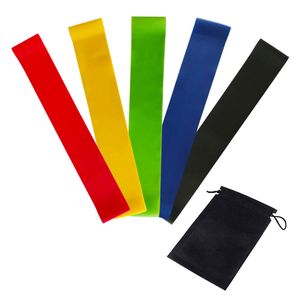 5 Stück 500 x 50 mm Widerstands-Gummischlaufen-Übungsbänder-Set für Fitness, Krafttraining, Fitnessstudio, Yoga, Ausrüstung, elastische Bänder, Unterstützung mit Logo-Aufdruck