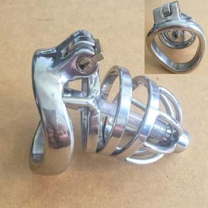 Small Male Chastity Cock Cage Sex Slave Penis Lock Anti Erection Device With Removable Urethral Sounding Catheter