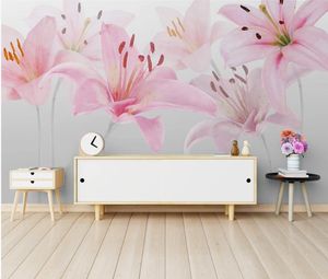oturma odası için modern minimalist pastoral çiçek zambak TV arka plan duvar kağıdı, modern