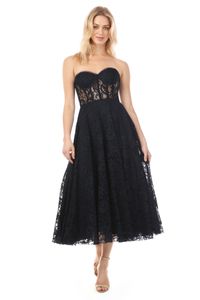 2019 A-line Black Lace Gothic Short Colorful Wedding Dresses Strapless Sweetheart Sexy Illusion Top Tea Length Informal Colored Bridal Gown