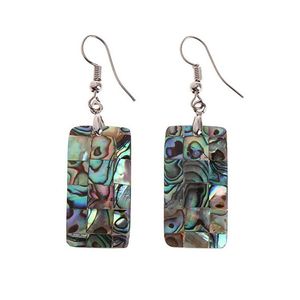 Abalone Shell Handmade Rectangle Natural Paua Dangle Earrings Natural Seashell Stone Jewelry for Women 5 Pairs