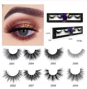 2 pares / set Natural Entrecruzamento longos cílios 5D Faux Mink cílios postiços Moda Falso Suprimentos cílios Lashes Extensão