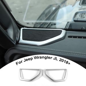 Sliver ABS Uma capa de anel de alto-falante de coluna Ajuste para Jeep Wrangler JL Auto Acessórios Interiores