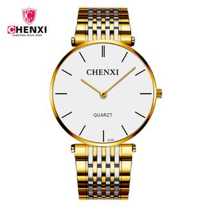 A marca Chenxi vende oficialmente cinto de aço ultrafino à prova d'água relógio de casal masculino e feminino relógio de quartzo direto da fábrica 072A