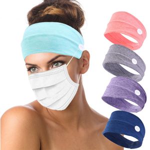 Sports Headband with Button Protect Ear From Pain Elastic Sweat Band Yoga Cycling Sports Sweatband GYM Breathable Hair Band