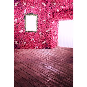 Digital gedruckte Rose rosa Blumen Hintergrund Wand für Hochzeit Fotografie Bogen Tür Prinzessin Mädchen Geburtstag Hintergrund Holzboden