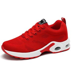 Mode kvinna sneakers svart röd vit sport tränare luftkudde yta andningsbara sportskor billiga utomhus jogging skor med låda