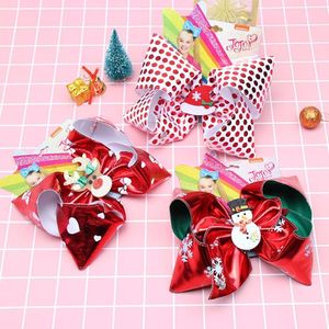 Wholesale accessories for hair clips for sale - Group buy 7 quot Jojo Siwa Christmas Hair Bows for Girl Handmade JOJO BOWS with Glitter Snowman Santa Claus Hair Clip for Hair Accessories KFJ843