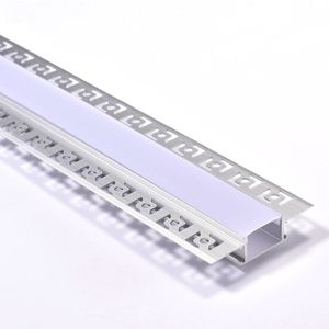 Infälld aluminium LED-stångljusprofil för inre hörn infälld vägg LED-strip aluminiumprofil och 61 mm bred T-form LED ALU-extrudering för vägg