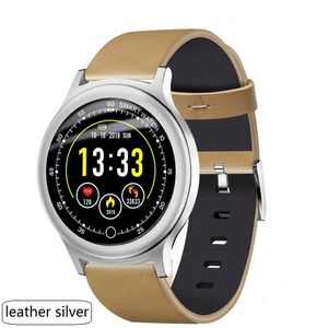 Q28 relógios de pulseira inteligente IP68 impermeável Smartband Ouvir taxa de pressão arterial Monitor de fitness Tracker Esporte relógio de couro.