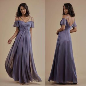 2019 New Arrival Chiffon Bridesmaid Dresses Spaghetti Short Sleeve Ankle Length Sexy Backless Evening Dresses Custom Made Party Dress