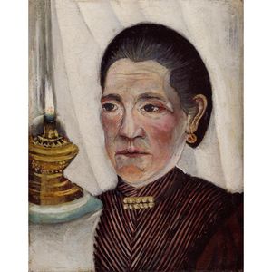 High quality Oil Paintings of Henri Rousseau art Portrait of the Artist s Second Wife with a Lamp canvas Hand painted Personalized Gift