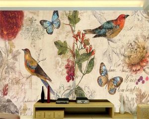 3D壁紙カスタム写真壁画美しいヨーロッパの枝鳥の手描き油絵リビングルーム寝室テレビ背景壁壁紙