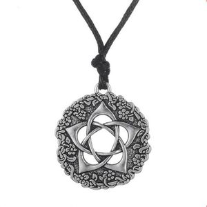 Kalaylı Mücevherat toptan satış-L11 Yıldız Gül Tanrıça Pentagram Pentagram Wiccan Takı Kalaylı Kolye Kolye