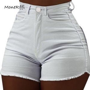 Monerffi Kvinnors Denim Shorts Kvinnor Kläder Hög Midja Jeans Sommar Slank Fashionabla Korta Byxor Pantalon Corto Cintura Alta