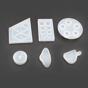 Silicone Mold DIY Resin Jewelry Making Charms Pendants Necklace Earring Zipper Pull Crafts Round Beads Triangle Rectangle Shaped Silica Mold