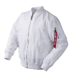 2018 Outono Fino Branco MA1 BOMBER VÔO BROVAGEM DE VERSA ÁGUA Água Varsity Letterman Força Aérea Casaco de Beisebol para Homens / Mulheres T200318