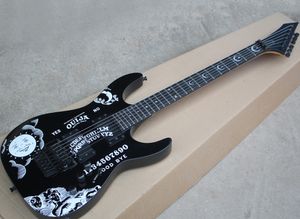 Üç Renk Elektro Gitar Ay Desenli, 24 Fret, Gülağacı Yıldız Kakma, Özelleştirilmiş Hizmetler sunan