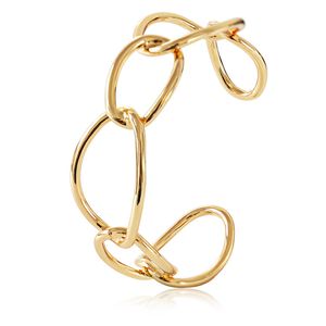 Braccialetti aperti a catena spessa vuota Bracciale in argento dorato Braccialetti con ciondoli per feste da donna Braccialetti con polsini