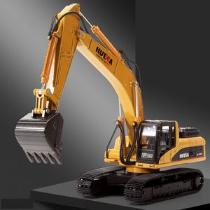 HN Diecast Excavator Alloy Model Toy, Crawler Digger, 1:40 Engineering Truck, High Simulation Ornament, Xmas Kid Birthday Gift,Collecting 02