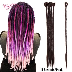 Crochet Hair Extensions African Dreadlocks Wig Black Big Braid Double Color Gradient Reggae Big Headwear Synthetic Braiding Hair braided