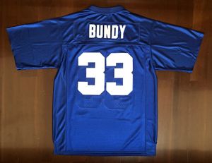 Frakt från oss Al Bundy #33 Polk Högt gift med barn Men Movie Football Jersey All Ed Blue S-3XL High Quality