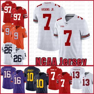 NCAA Ohio State Buckeyes 97 Nick Bosa 7 Dwayne Haskins Jr American Football Jersey Saquon Barkley Trevor Lawrence TFV Brady Saquon Barkley C