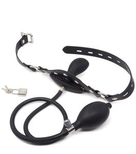 Bocca gonfiabile Bavaglio BDSM Fetish Lock Bondage Strap On Bocche Plug Giochi per adulti Stuzzicare Insegnamento Farcito Giocattoli sessuali Coppia Flirtare