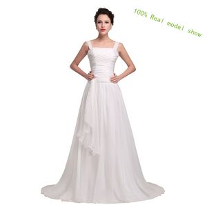 Plus Size Abendkleid A-line Chiffon Modell lesen Bilder Elfenbein Strand Bateau Prom Kleider