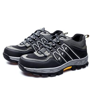 Erkekler artı nefes alabilen boyutta çelik ayak parmağı çalışma güvenlik ayakkabıları anti-punture platformu şantiyesi site işçi güvenlik botları835