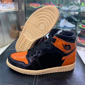 2021 Release Authentic 1 High OG SHATTERED BACKBOARD 3.0 Outdoor Shoes Black/Pale Vanilla-Starfish Men Sports Sneakers 555088-028