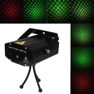 Illuminazione laser 150MW Mini Red Green Moving Party Laser Stage Light Laser DJ Party Light Twinkle 110-240V 50-60Hz Con luci treppiede 32
