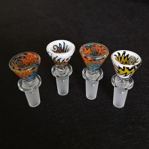 Neue 14mm Männliche Glasschüssel Mit Blasenfarbe Berauschende Farbglasschüssel Rauchen Glasschalen Für Wasserbongs Wasserpfeifen XL-SA06